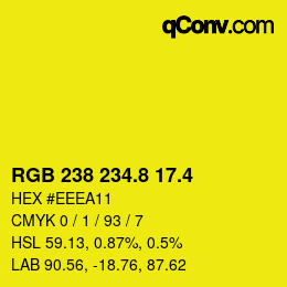 カラーコード: RGB 238 234.8 17.4 | qconv.com