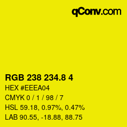 カラーコード: RGB 238 234.8 4 | qconv.com