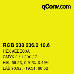 カラーコード: RGB 238 236.2 10.6 | qconv.com