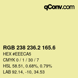 カラーコード: RGB 238 236.2 165.6 | qconv.com