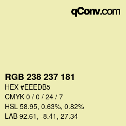 Color code: RGB 238 237 181 | qconv.com