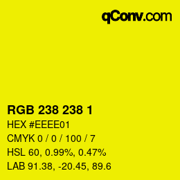 Color code: RGB 238 238 1 | qconv.com