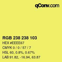 Color code: RGB 238 238 103 | qconv.com
