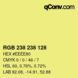 Color code: RGB 238 238 128 | qconv.com