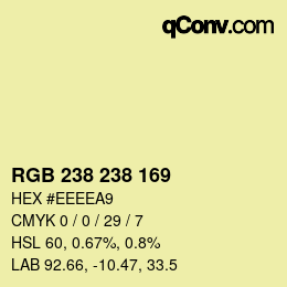Color code: RGB 238 238 169 | qconv.com