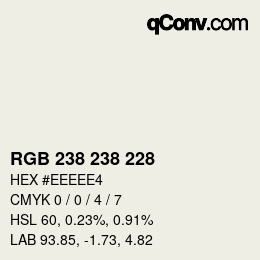 Farbcode: RGB 238 238 228 | qconv.com