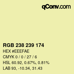 Color code: RGB 238 239 174 | qconv.com