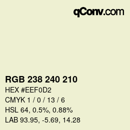 Farbcode: RGB 238 240 210 | qconv.com