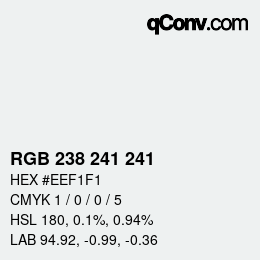 Color code: RGB 238 241 241 | qconv.com