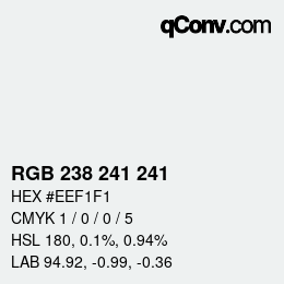 Color code: RGB 238 241 241 | qconv.com