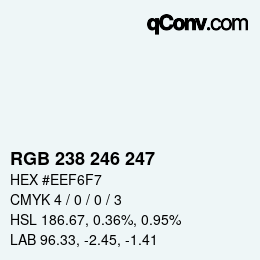 Código de color: RGB 238 246 247 | qconv.com