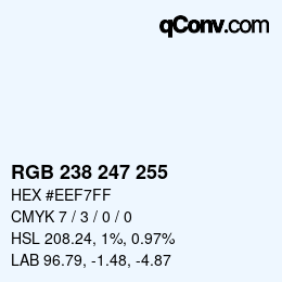 カラーコード: RGB 238 247 255 | qconv.com