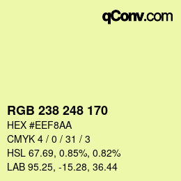 Color code: RGB 238 248 170 | qconv.com