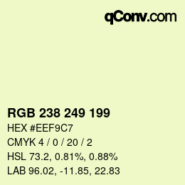 Color code: RGB 238 249 199 | qconv.com