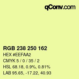 Color code: RGB 238 250 162 | qconv.com