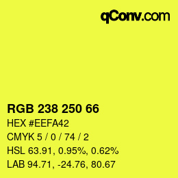 颜色代码: RGB 238 250 66 | qconv.com