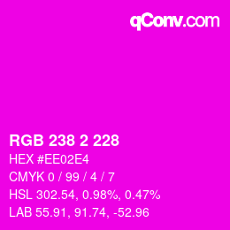 カラーコード: RGB 238 2 228 | qconv.com