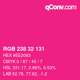 Color code: RGB 238 32 131 | qconv.com