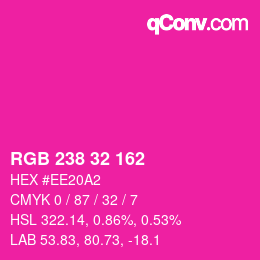 Color code: RGB 238 32 162 | qconv.com