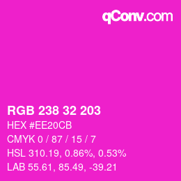 Color code: RGB 238 32 203 | qconv.com