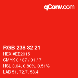Color code: RGB 238 32 21 | qconv.com