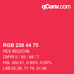 Farbcode: RGB 238 44 75 | qconv.com
