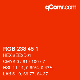 Color code: RGB 238 45 1 | qconv.com
