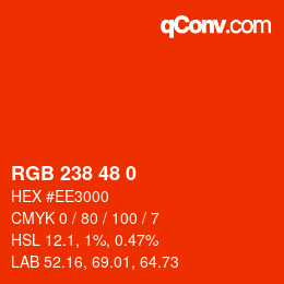 Color code: RGB 238 48 0 | qconv.com