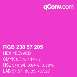 Color code: RGB 238 57 205 | qconv.com