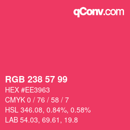 Color code: RGB 238 57 99 | qconv.com