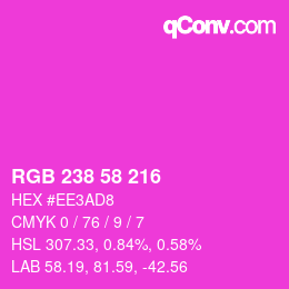 Color code: RGB 238 58 216 | qconv.com