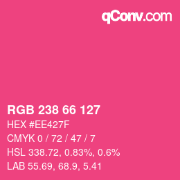 Código de color: RGB 238 66 127 | qconv.com