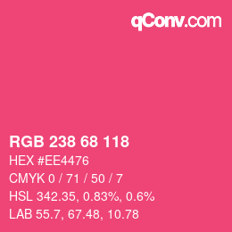 Color code: RGB 238 68 118 | qconv.com
