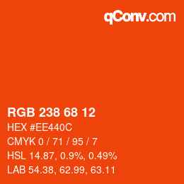 Color code: RGB 238 68 12 | qconv.com