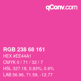 Color code: RGB 238 68 161 | qconv.com