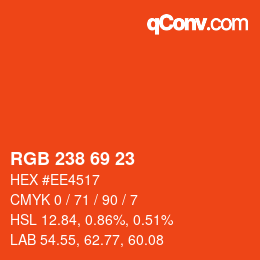 Color code: RGB 238 69 23 | qconv.com