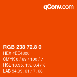 カラーコード: RGB 238 72.8 0 | qconv.com