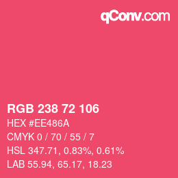 Color code: RGB 238 72 106 | qconv.com