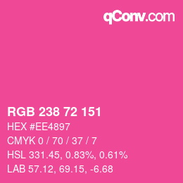 Color code: RGB 238 72 151 | qconv.com