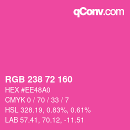 Color code: RGB 238 72 160 | qconv.com
