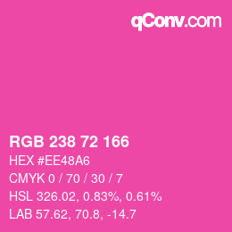 Color code: RGB 238 72 166 | qconv.com