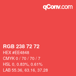 Color code: RGB 238 72 72 | qconv.com