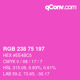 Color code: RGB 238 75 197 | qconv.com
