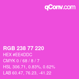 カラーコード: RGB 238 77 220 | qconv.com