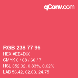 Color code: RGB 238 77 96 | qconv.com