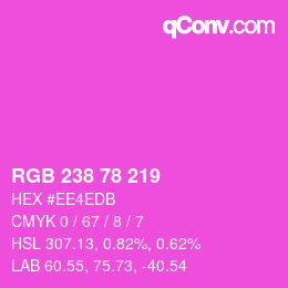Color code: RGB 238 78 219 | qconv.com