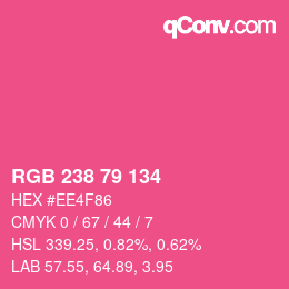 Color code: RGB 238 79 134 | qconv.com