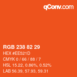 Color code: RGB 238 82 29 | qconv.com