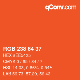 Color code: RGB 238 84 37 | qconv.com