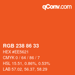 Color code: RGB 238 86 33 | qconv.com